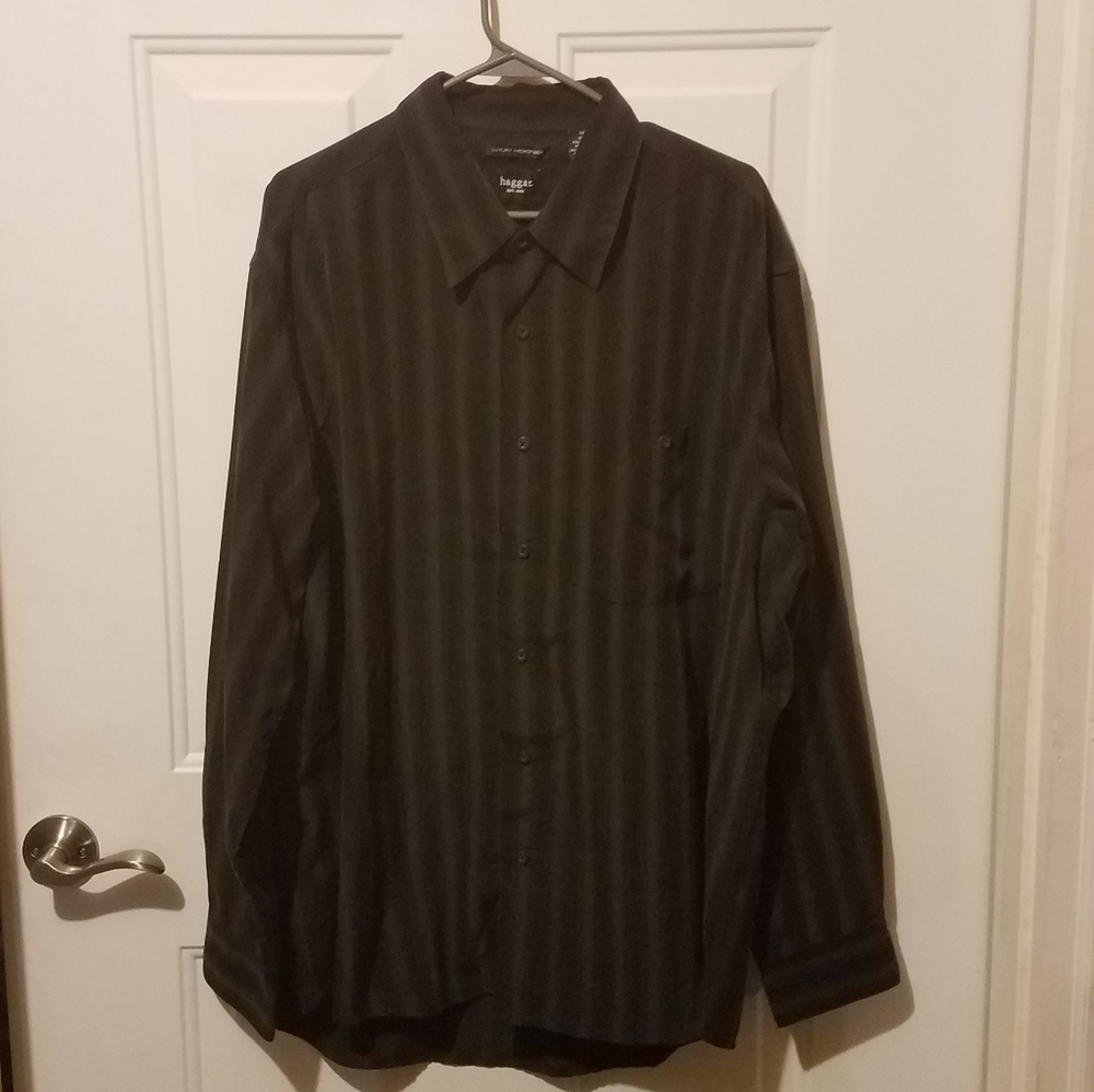Haggar XXL black button down top